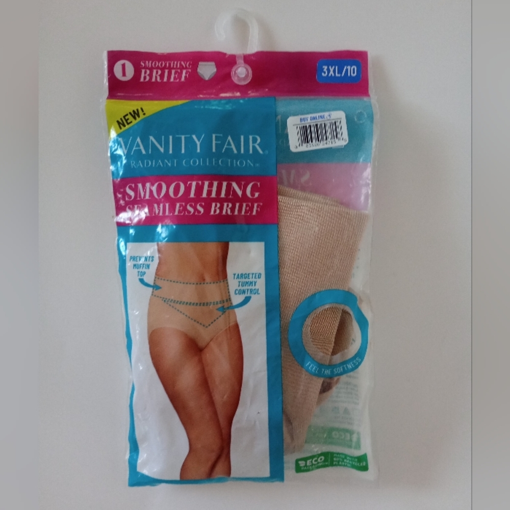 Vanity Fair Radiant Collection Smoothing Seamless Brief Tummy Control 3XL/10 Nwt